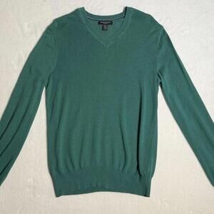 Banana Republic Silk Linen Sweater Green Men’s M Light Weight Long Sleeve